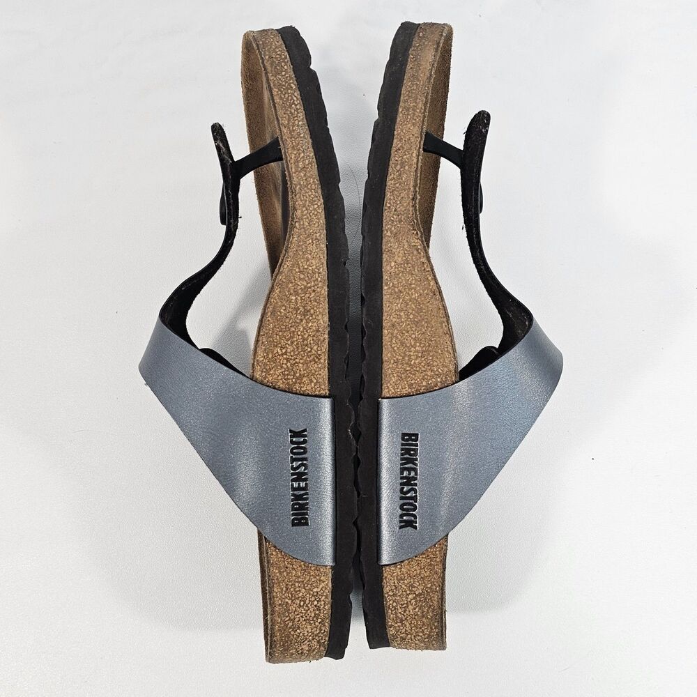 Birkenstock Gizeh Thong Comfort Sandal Unisex Onyx Size 41 L10 M8 Cork Footbed - Picture 3 of 9